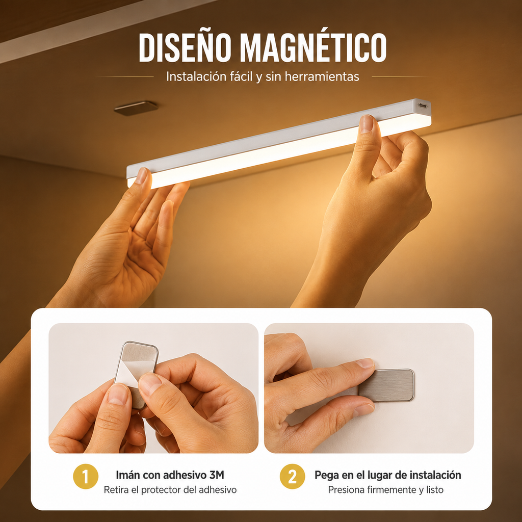 Barra Luz Led Con Sensor De Movimiento (Comprá 2 y lleváte 3) + Ebook de Regalo