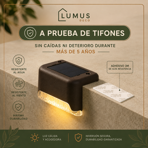 Lampara Solar Led Jardín Exterior Escaleras. Kit X4 + Ebook de Regalo