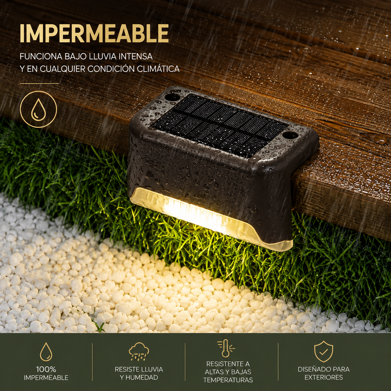 Lampara Solar Led Jardín Exterior Escaleras. Kit X4 + Ebook de Regalo