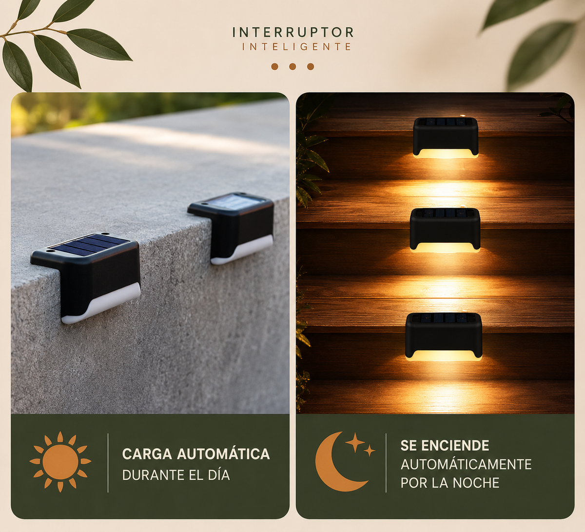 Lampara Solar Led Jardín Exterior Escaleras. Kit X4 + Ebook de Regalo