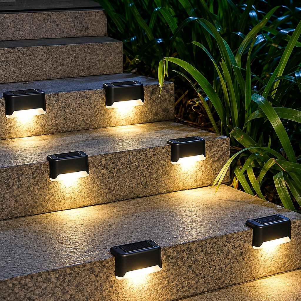 Lampara Solar Led Jardín Exterior Escaleras. Kit X4 + Ebook de Regalo