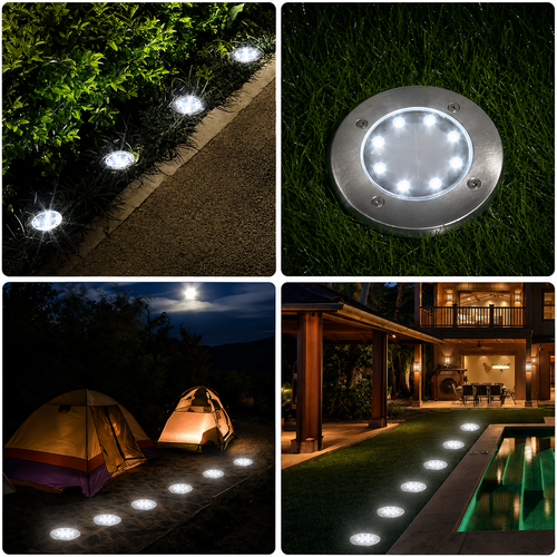 Estaca Lámpara Solar para Jardín Exteriores super Resistentes. x4 + Ebook de Regalo