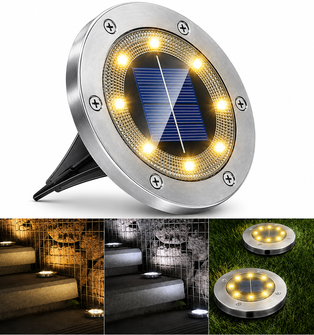 Estaca Lámpara Solar para Jardín Exteriores super Resistentes. x4 + Ebook de Regalo